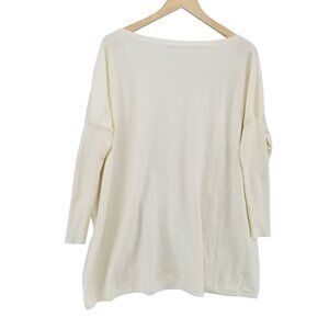 Miracle USA Oversized Sweater Womens Cream Long Sleeve Pullover Size S/M